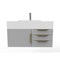 Castello Usa Nile 36" Wall Mounted Gray Vanity With White Top AndAnd Gold Handles CB-MC-36G-GLD-2053-WH - alternate 1
